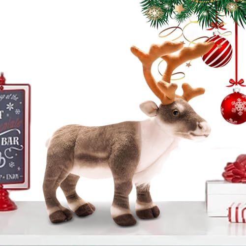 Générique Rentier Plüschspielzeug – weiches Rentier-Spielzeug aus Hirschplüsch – niedliches Ornament von 33,7 cm (13,7 Zoll), Hirschspielzeug zu Weihnachten für Stühle, Schlafzimmer, Sofas und Betten von Générique