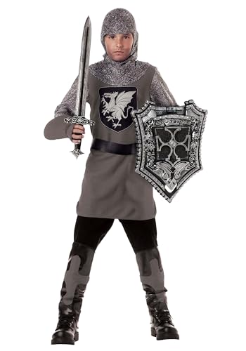 Generique - Ritter-Kinderkostüm grau-schwarz-Silber - 104/116 (4-6 Jahre) von California Costumes