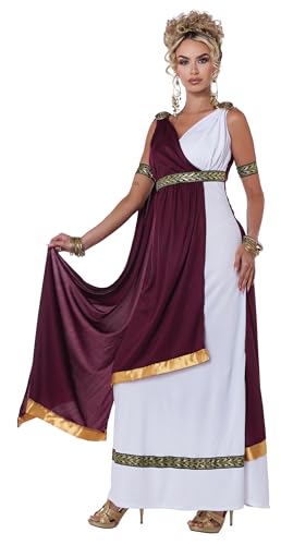 Generique - Römische Kaiserin Kostüm für Damen Antike Bordeaux-weiß L (42/44) von California Costumes