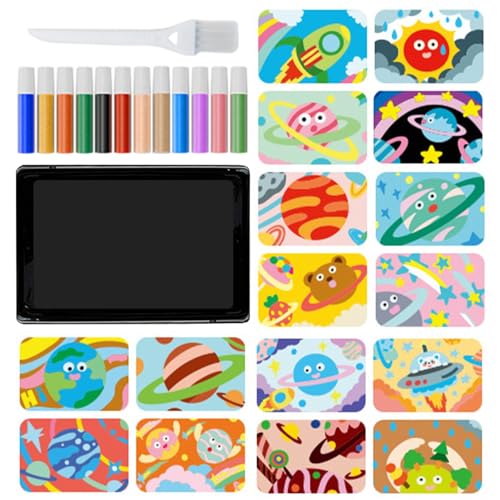 Générique Sand Art Kit, Sand Art, buntes Handtraining, Farbe Kognition, Fun Koordination, Skill Brush inklusive, dekorative Bilder, interaktiv, Lernhandwerk für Kinder Générique Sand Art Kit, Sand Art, buntes Handtraining, Farbe Kognition, Fun Koordination, Skill Brush inklusive, dekorative Bilder, interaktiv, Lernhandwerk für Kinder von Générique