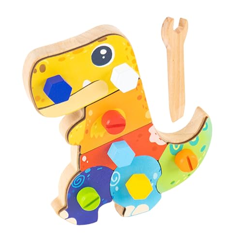 Générique Sensorisches Brett, Dinosaurier-sensorisches Brett, Dinosaurier-Schraubenspielzeug aus Holz, niedliches Cartoon-Spielzeug, vielseitiges sensorisches Brett für und Mädchen von Générique