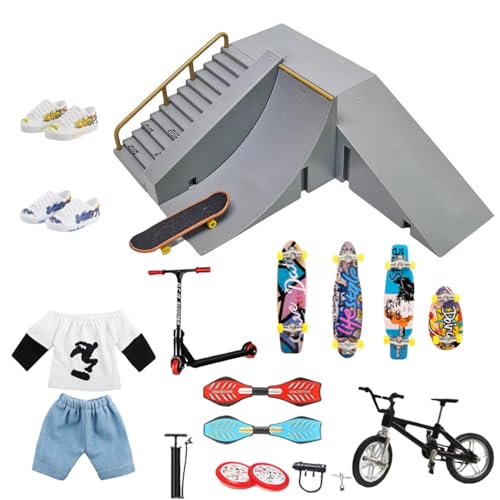 Générique Set für Finger Skateboard – Skate Park Kit Skateboards Swing Board Finger Toys – Fingertip Movement Bike Party Favors für Geschenke von Générique