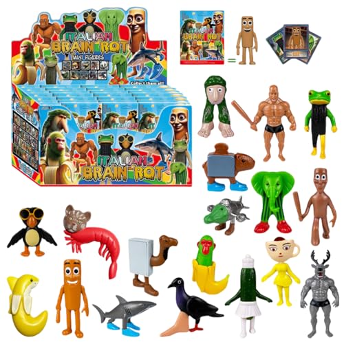 Générique Set mit 24 Karten und Album mit italienischen Brainrot-Puppen, italienisches Brainrot Spielzeug, Brainroot-Tiere, Tralero-Tralala-Puppen (24 Puppen im Lieferumfang enthalten). von Générique