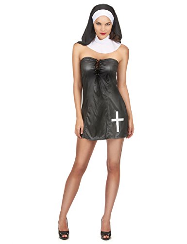 DEGUISE TOI Sexy Nonnen-Kostüm für Damen schwarz-weiss - Schwarz von DEGUISE TOI