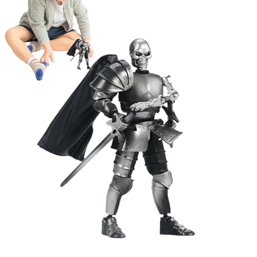Générique Skull Action Figur, Grün/Gold/Rot/Silber Cooles Design bewegliches Articulated Toys, 5,51 Zoll Figur, Desktop-Dekoration für Schlafzimmer, Wohnzimmer, Study von Générique