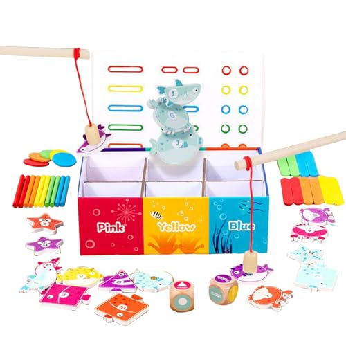 Générique Sortierbox für Farben und Formen, Lernspielzeug aus Holz zum Sortieren von Formen und Farben, Klassifikations- und Lernaktivität, für sensorische Ecke und Unterhaltung auf Hochstuhl von Générique
