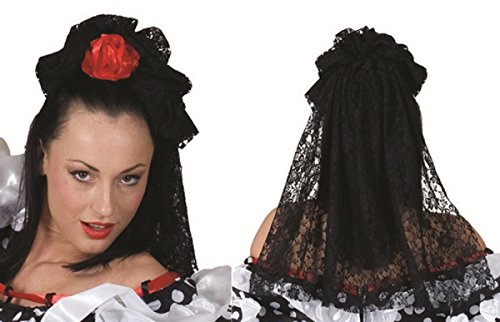 Generique - Spanischer Schleier für Damen - Rot von Generique -