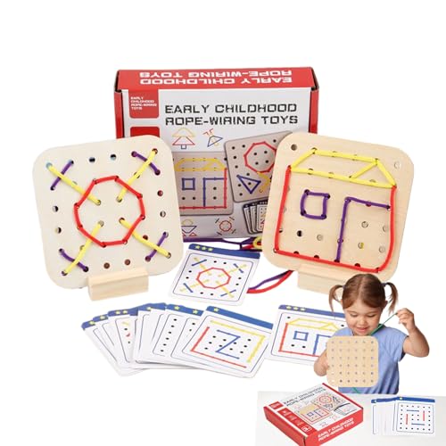 Générique Spielzeug zum Schnüren | Einziehspiel aus Holz | Anti-Stress-Reisespielzeug ab 3 Jahren, ideal für Autofahrten Générique Spielzeug zum Schnüren | Einziehspiel aus Holz | Anti-Stress-Reisespielzeug ab 3 Jahren, ideal für Autofahrten von Générique