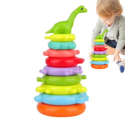Générique Stacking Ring Toy, Rainbow Balance Stacking Game, ABS Material, Preschool Learning Stacker Toy, Fine Motor Skill Builder, Educational, for Traveling Schools Daycare, 1 Set von Générique