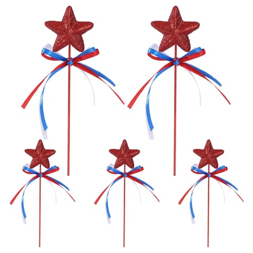 Générique Star Wand, Glittery Fairy Stick, bezauberndes Kostümzubehör, elegant, charmant, funkelndes Spielzeug (5 Pack), für Halloween, Pageant Theater, Parade Photoshoot von Générique