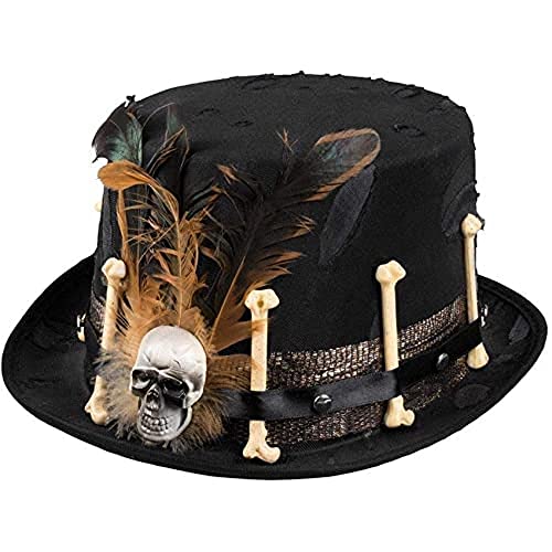 Boland 72181 - Voodoo-Hut Nana, Zylinder mit Knochen, Federn und Totenkopf, Kopfbedeckung, Wunderheiler, Kostüm, Karneval, Mottoparty Boland 72181 - Voodoo-Hut Nana, Zylinder mit Knochen, Federn und Totenkopf, Kopfbedeckung, Wunderheiler, Kostüm, Karneval, Mottoparty von Boland