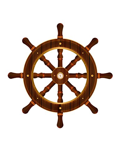 Generique - Steuerrad mit Kompass Wanddekoration Seemann braun - Braun von Generique -