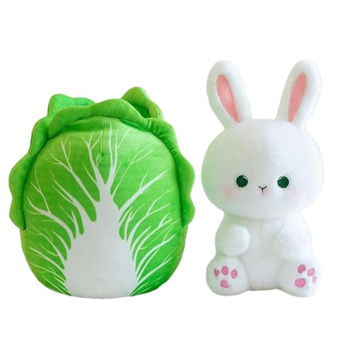 Générique Stuffed Animal – Soft Plush Toy | Kabbage Rabbit Figur Niedlich Stuffed Tier Bunny Toy für Kinder Mädchen Cute Bunny Plusshie Easter and Children's Day Giifts von Générique