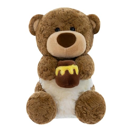 Générique Stuffed Honey Bear, Kollektion Bear mit Topf Plüschtier, niedliches handgemachtes Tierspielzeug für Geburtstag, Weihnachtsdekoration von Générique