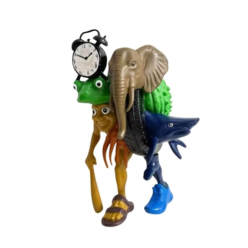 Générique Super 4 in 1 (18 cm) Spielzeug Tiere Brainrot Italienisch Tung Tung Tung Sahur, Tralalero Tralala, Bombardiro Krokodillo, Boneca Ambalabu, Chimpanzini Bananini Figuren von Générique