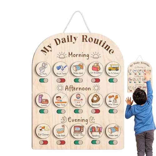 Générique Tagesablauftafel für Kleinkinder, Organizer für Morgen und Abend für Kleinkinder – Lernspielzeug aus Holz mit Planer, Schulbedarf für Kinder und Vorschule Générique Tagesablauftafel für Kleinkinder, Organizer für Morgen und Abend für Kleinkinder – Lernspielzeug aus Holz mit Planer, Schulbedarf für Kinder und Vorschule von Générique