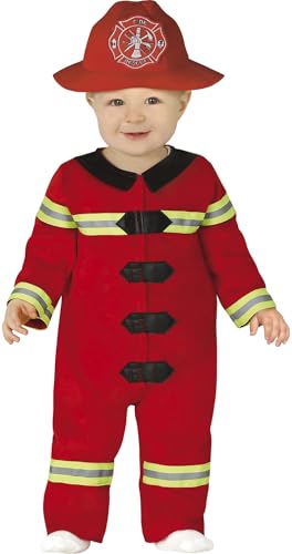 FIESTAS GUIRCA | Feuerwehrmann Kostüm für Babys (18-24 Monate) - Mütze und Overall - Kinderkostüme für Halloween, Karneval und Feuerwehrpartys - Ideal für Kleinkinder - Rot von FIESTAS GUIRCA
