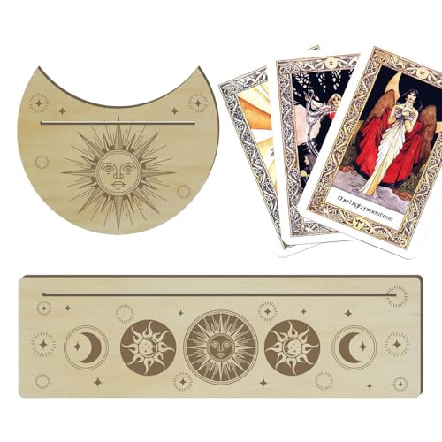 Générique Tarotkartenhalter aus Holz | Oracle-Kartenständer 2 Stück | Kartenhalter in Form eines Mondes und Rechtecks, Display-Ständer für Tarotkarten aus Holz Générique Tarotkartenhalter aus Holz | Oracle-Kartenständer 2 Stück | Kartenhalter in Form eines Mondes und Rechtecks, Display-Ständer für Tarotkarten aus Holz von Générique