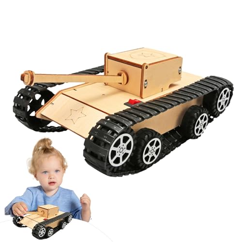 Générique Truck Toys, Assembly Tracked Tank Model, Educational Science Activity Plaything, Scientific Wooden Electric Crawler Model for Kids, 7,87 x 4,92 x 3,74 Zoll von Générique