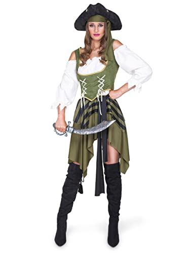 Generique - Verführerische Piratin Seeräuberin Damenkostüm grün S Generique - Verführerische Piratin Seeräuberin Damenkostüm grün S von Generique -