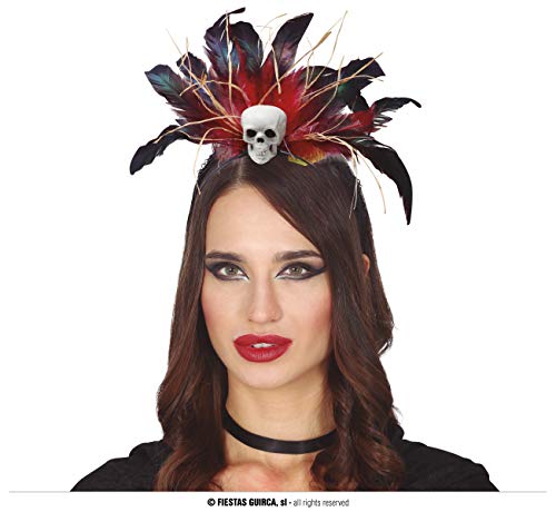FIESTAS GUIRCA Voodoo-Haarreif Kopfschmuck für Halloween Accessoire für Damen schwarz-rot-Weiss - Multicolore von FIESTAS GUIRCA