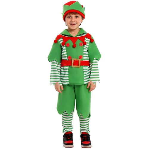Générique Weihnachtskostüm für Kinder, Elfe, Cosplay, für Rollenspiel, Party, Schule, Show und Weihnachtsveranstaltung, mit Zubehör, Weihnachtskostüm von Générique