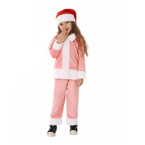 Générique Weihnachtskostüm für Kinder, Pyjama, Rosa, mit Mütze und Socken für Kostümpartys, Schulaufführungen und Karneval, Verkleidung für Kinder Générique Weihnachtskostüm für Kinder, Pyjama, Rosa, mit Mütze und Socken für Kostümpartys, Schulaufführungen und Karneval, Verkleidung für Kinder von Générique