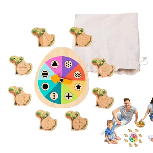 Générique Wooden Educational Toys für Kinder, Dinosaur Turntable Activity Board, feine Motorskillentwicklung, Shape Recognition STEM Toy, Preschool Learning Game, für Jungen & Mädchen von Générique
