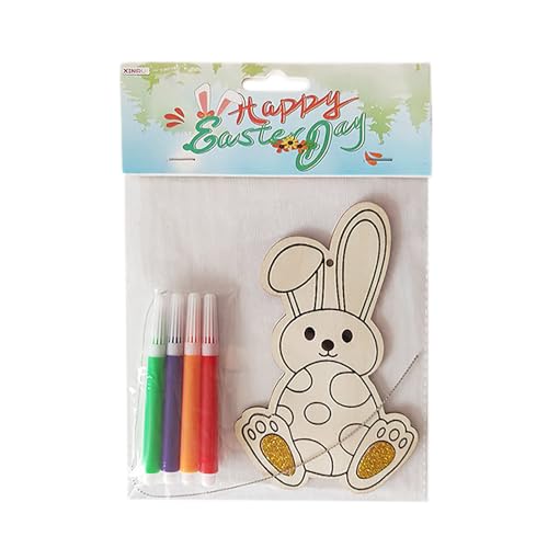 Générique Zeichenbrett aus Holz zum Selbermachen für Ostern, Malerei für Kinder, Ausmalen, Dekoration, Osterhase, Kunst und Handwerk für Erwachsene und Frauen (E, 13 cm) von Générique