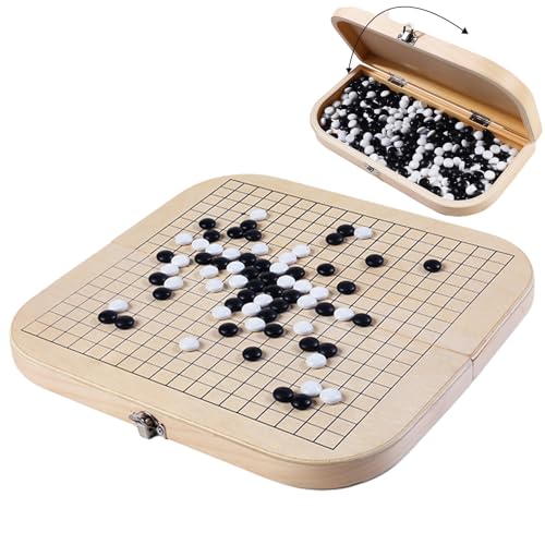 Go-Spielbrett, Go-Spielbrett-Set | Lernspiel | Damen aus Holz, faltbares Gesellschaftsset, Familienfeier, Familienspiele für Go-Spielbrett, Go-Spielbrett-Set | Lernspiel | Damen aus Holz, faltbares Gesellschaftsset, Familienfeier, Familienspiele für von Générique