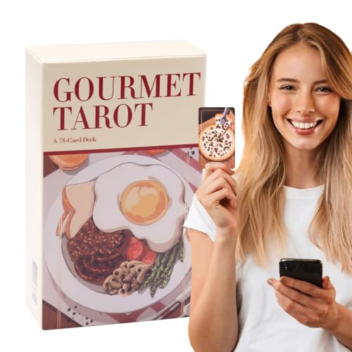 Gourmet Tarot Cards, Mysterious Oracle Deck, 80 Karten Psychologisches Set, tragbares Wahrsagen-Tool, Full-English Version, Insight Game for Future and Past Readings Gourmet Tarot Cards, Mysterious Oracle Deck, 80 Karten Psychologisches Set, tragbares Wahrsagen-Tool, Full-English Version, Insight Game for Future and Past Readings von Générique