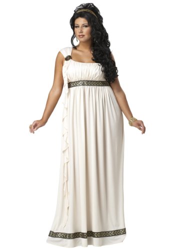 Vegaoo Griechische Göttin Damenkostüm übergröße beige-braun - XXXL (48/50) von California Costumes