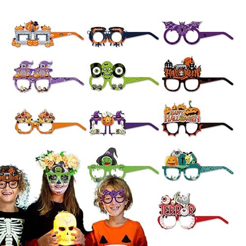 Gruselige Halloween Brille, Halloween Brille für - Halloween Fancy Brille, 12 Stück, Halloween Party Dekorationen - Halloween Party Brille, Selfie Zubehör, Brille Gruselige Halloween Brille, Halloween Brille für - Halloween Fancy Brille, 12 Stück, Halloween Party Dekorationen - Halloween Party Brille, Selfie Zubehör, Brille von Générique