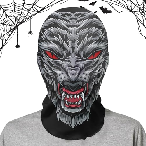 Gruselige Halloween-Maske, gruselige Geistermaske, Horror Funny Mesh Full Headset, böse Geistermaske, gruseliges Halloween-Kostüm aus Mesh für Erwachsene, Urlaubsparty-Zubehör von Générique