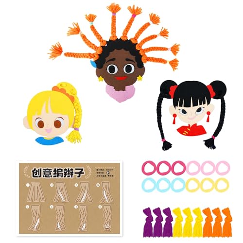 Haarspielzeug für Mädchen, lustiges Haarband, Preschool Learning Toys, feines Motor-Trainingsspielzeug für Kinder, Haarbraiding Activity Kit, kreatives Haarstyling-Toy, Lernspielzeug für Mädchen von Générique
