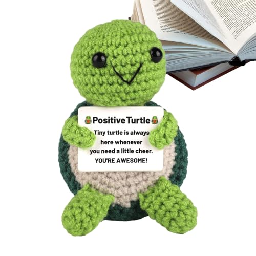 Häkelschildkröte – positive Schildkröte | Häkelschildkröte für Kinder | Kleine Schildkröte emotionale Unterstützung | Häkeldekor emotionale Unterstützung | niedlich gehäkelt, 10 cm von Générique