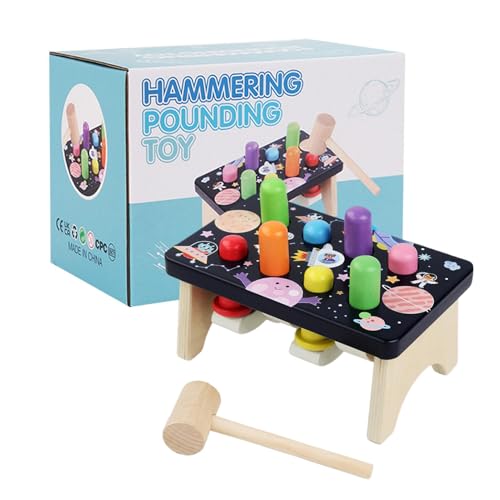 Hämmernde Holzbank für die - buntes frühes Lernspielzeug, interaktives Baby-Aktivitätsset | Fun Whack-A-Mole Entwicklungsspielzeug für Kleinkinder 3+ Hämmernde Holzbank für die - buntes frühes Lernspielzeug, interaktives Baby-Aktivitätsset | Fun Whack-A-Mole Entwicklungsspielzeug für Kleinkinder 3+ von Générique