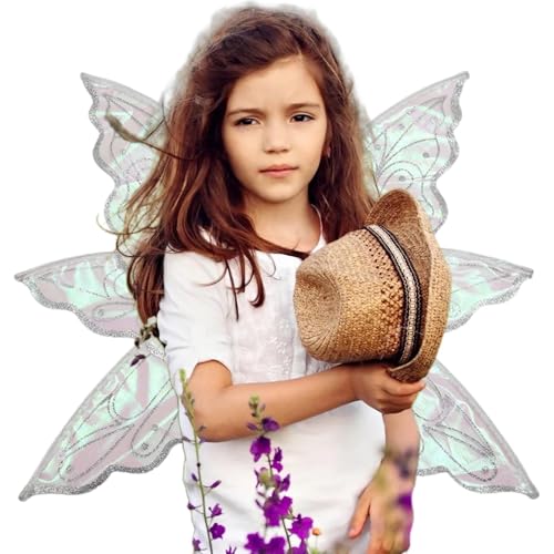 Halloween Fee Kostüm - Schmetterlingsflügel für Mädchen und Erwachsene, magische Engelsflügel mit glänzenden Details | Große Feenflügel für Frauen, Fantastisches Feenkleid für Fasching Halloween Fee Kostüm - Schmetterlingsflügel für Mädchen und Erwachsene, magische Engelsflügel mit glänzenden Details | Große Feenflügel für Frauen, Fantastisches Feenkleid für Fasching von Générique