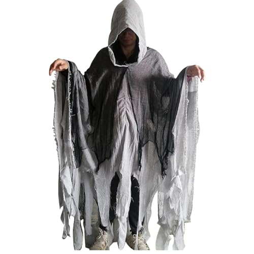 Halloween Geist Kostüm | Halloween Ghost Umhang 61 Zoll | Cloak für Halloween Cosplay mit einem Kapuzenhut für Cosplay und Horror Anziehen | für Erwachsene Halloween Geist Kostüm | Halloween Ghost Umhang 61 Zoll | Cloak für Halloween Cosplay mit einem Kapuzenhut für Cosplay und Horror Anziehen | für Erwachsene von Générique