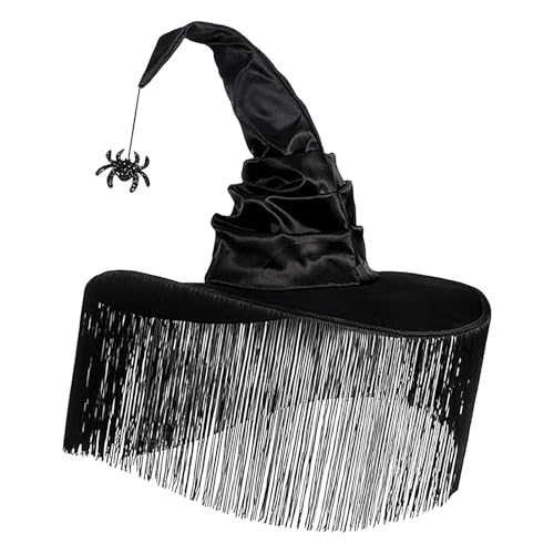 Halloween Hexenhut, Halloween Hut | Geraffte Spitze Hut mit breiter Krempe für Zauberer Kostüm | Zauberer Hut, Cosplay Kostümzubehör für Halloween, Dekoration von Générique