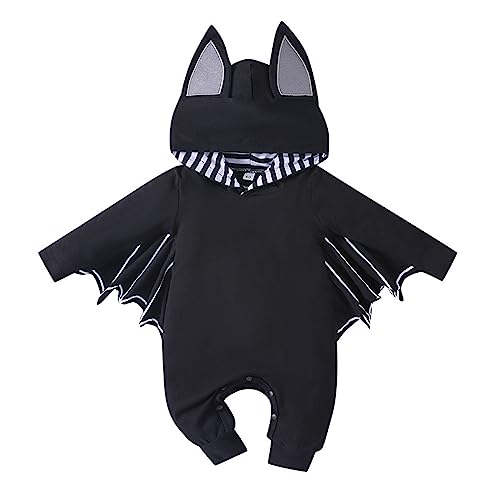 Halloween-Kostüm, Baby, Overall, Fledermaus, Langarm, Kapuze, Kostüm, Säugling, Mädchen, Jungen, Verkleidung, Karneval, Halloween, Baby, Mädchen, mit Stretch-Stoff Halloween-Kostüm, Baby, Overall, Fledermaus, Langarm, Kapuze, Kostüm, Säugling, Mädchen, Jungen, Verkleidung, Karneval, Halloween, Baby, Mädchen, mit Stretch-Stoff von Générique