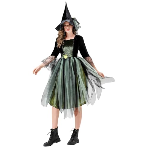 Halloween-Kostüm, Mutter, Tochter, Hexe, Gothic, für Themenparty, Bühnenshow, Cosplay, Familie, mit langem Kleid, Halloween-Kostüm, T367 von Générique