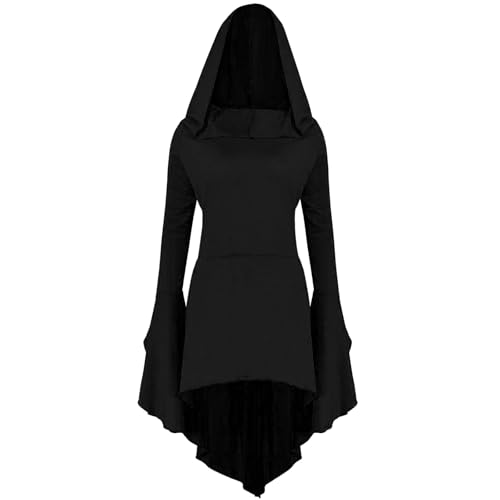 Halloween Kostüm Mittelalterliche Kleider für Damen, Retro, Hexe, mit Kapuze, Gothic, viktorianisch, Renaissance Cosplay, Karneval, Kostüm für Halloween, lange Kleider von Générique