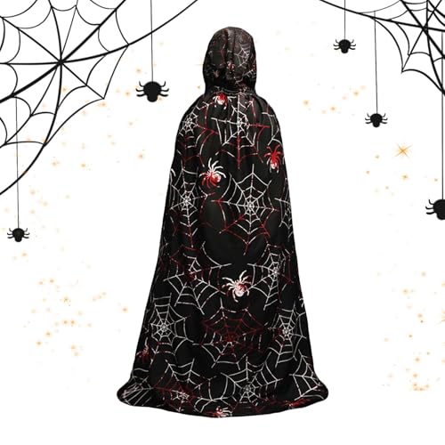 Halloween-Kostüm-Umhang | Gruseliger Kapuzenumhang | Hexenumhang in voller Länge | Umhang mit Kapuze, Halloween-Cosplay-Mantel, gruselige Druckumhänge, Halloween-Kleid zu von Générique
