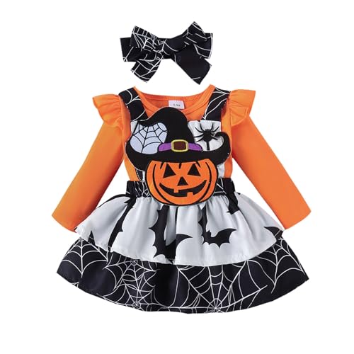 Halloween-Kostüm für Babys, Body, Rock, Träger, Stickerei, Kürbis, Geister, Kostüm, Baby, Mädchen, Kostüm, Halloween, Baby, Mädchen, mit weichem Stoff, Verkleidung T H Halloween-Kostüm für Babys, Body, Rock, Träger, Stickerei, Kürbis, Geister, Kostüm, Baby, Mädchen, Kostüm, Halloween, Baby, Mädchen, mit weichem Stoff, Verkleidung T H von Générique