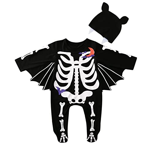 Halloween-Kostüm für Babys, Jumpsuit, Fledermaus, Langarm, Kapuze, Kostüm, Säugling, Mädchen, Jungen, 6 m, 24 m, Karnevalskostüm, Halloween, Baby, Mädchen, mit Flügeln Halloween-Kostüm für Babys, Jumpsuit, Fledermaus, Langarm, Kapuze, Kostüm, Säugling, Mädchen, Jungen, 6 m, 24 m, Karnevalskostüm, Halloween, Baby, Mädchen, mit Flügeln von Générique