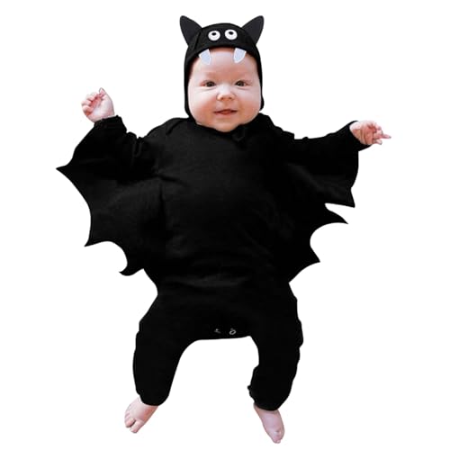 Halloween-Kostüm für Babys, Kombination, Fledermaus, Langarm, Helm, Kostüm, Säugling, Mädchen, Jungen, Verkleidung, Karneval, Halloween, Baby, Mädchen, mit integriertem Body Halloween-Kostüm für Babys, Kombination, Fledermaus, Langarm, Helm, Kostüm, Säugling, Mädchen, Jungen, Verkleidung, Karneval, Halloween, Baby, Mädchen, mit integriertem Body von Générique