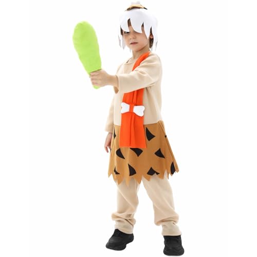 Halloween-Kostüm für Kinder, prähistorische Männer, für Kostümpartys, Shows, Schule und Cosplay, Dschungel, mit Zubehör für 3 bis 13 Jahre, Verkleidung für Kinder, Halloween, T609 Halloween-Kostüm für Kinder, prähistorische Männer, für Kostümpartys, Shows, Schule und Cosplay, Dschungel, mit Zubehör für 3 bis 13 Jahre, Verkleidung für Kinder, Halloween, T609 von Générique