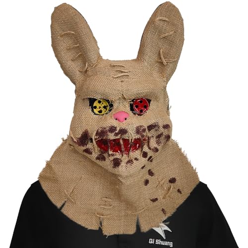 Halloween Masken Sturmhaube aus Jute in Form eines Hasenkopfs, Masken, Ball, Maske, Kopfbedeckung in Form von niedlichen Tieren, Zubehör für Halloween-Shows, Dekorationsartikel für Partys von Générique