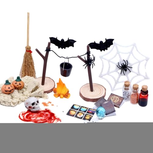 Halloween-Miniaturen für Haus – Set mit 27 -Figuren, Totenkopf, Kürbis, Miniatur-Figuren für Halloween, Horror-Spielzeugset, Wohnzubehör Halloween-Miniaturen für Haus – Set mit 27 -Figuren, Totenkopf, Kürbis, Miniatur-Figuren für Halloween, Horror-Spielzeugset, Wohnzubehör von Générique